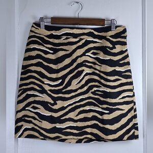 Talbots Zebra Print Tan and Black Skirt 8 Petite